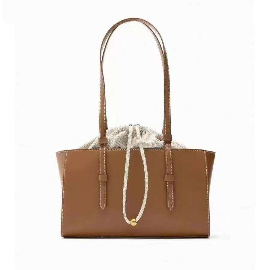 New Commuter Large Capacity Tote Handbag Handheld Single Shoulder Crossbody Bag Female Casual Niche Lining Shopping Bags