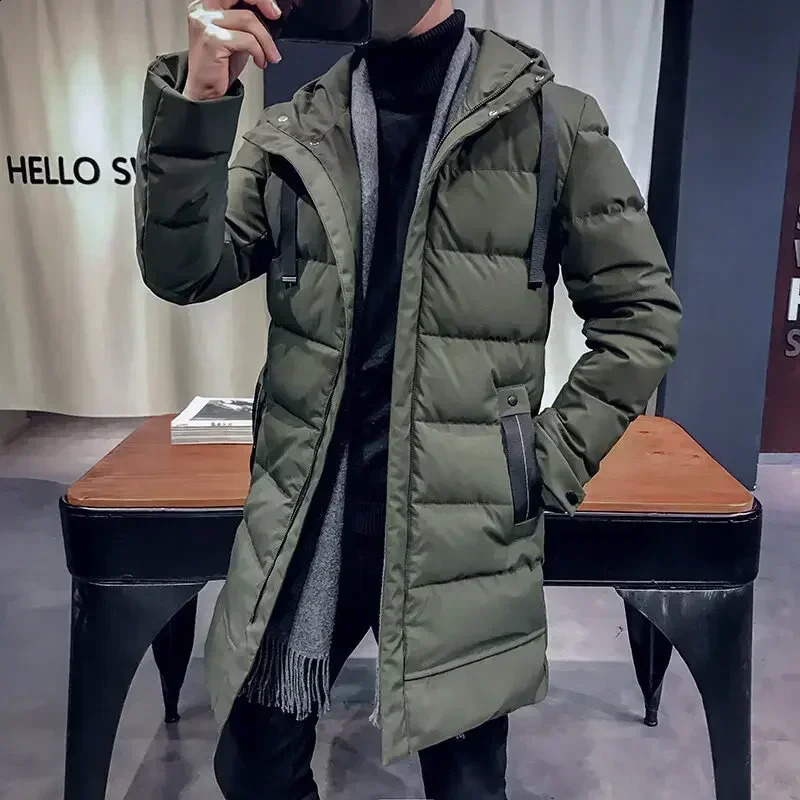 8xl Winter Long Parka Mens Fashion Classic Solid Color Thick Warm Padded Jacket Men Outdoor Snow Clothing Windproof Hooded Coat y250911