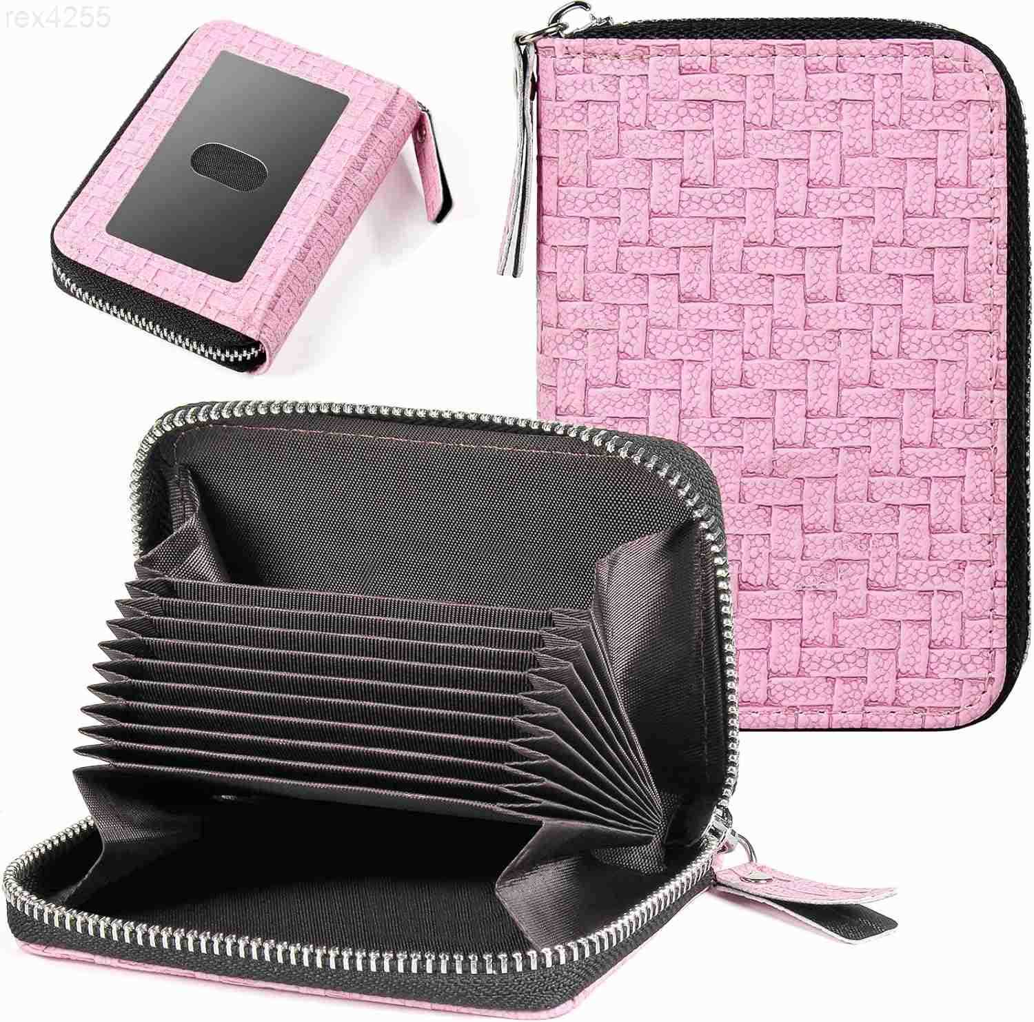 Credit Card Holder RFID Card Case Wallet Small Accordion Zipper Card Case Holder Card Organizer Case for Women MenW250911