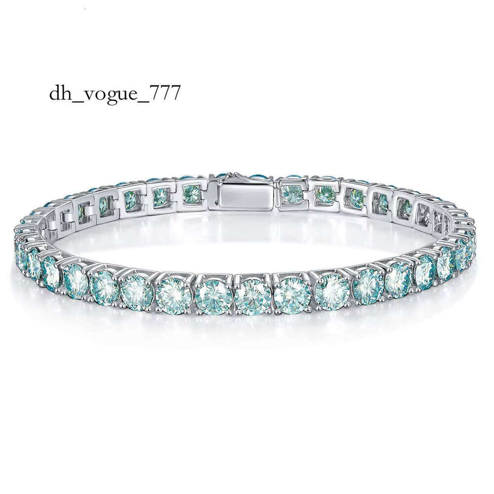 4mm Blue Classic Sier Women Tennis Chain Moissanite Jewelry Bracelet