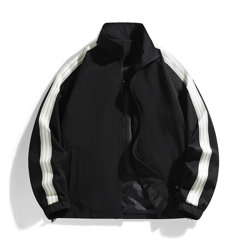 L46840 Spring and autumn heavyweight jacket sweatshirt double zipper hooded cardigan men's sweatshirt