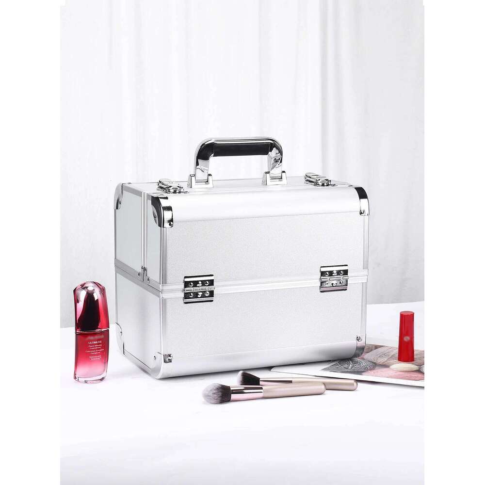Train Aluminum Alloy Pedicure Tool with Handle Cosmetic Box Portable Makeup Case Organizer