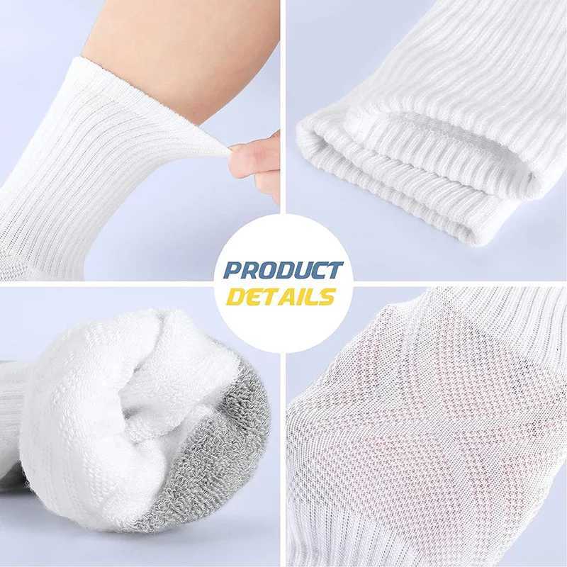 5 Pairs Mens Athletic Socks Sport Running Calf Socks Performance Cushioned Breathable Outdoor Crew Socks for Men Women D250911