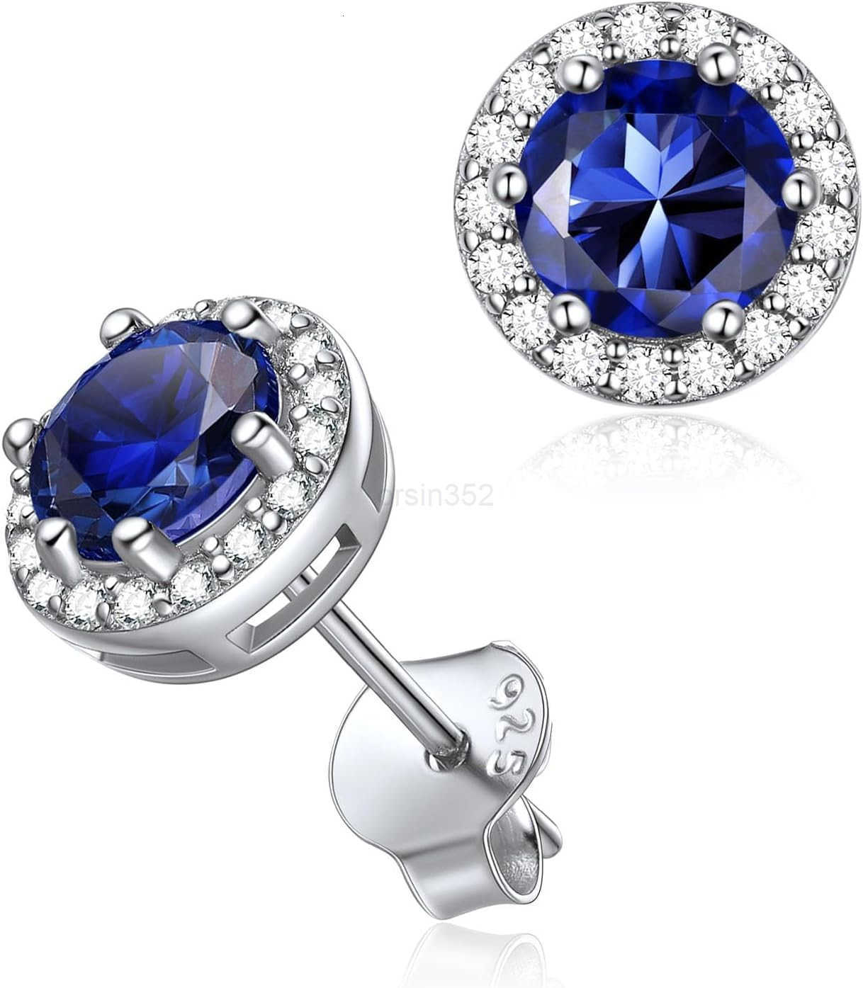 925 Sterling Silver HeartRoundPearEmerald Cut Birthstone Stud Earrings for Women Birthday JewelryW250911