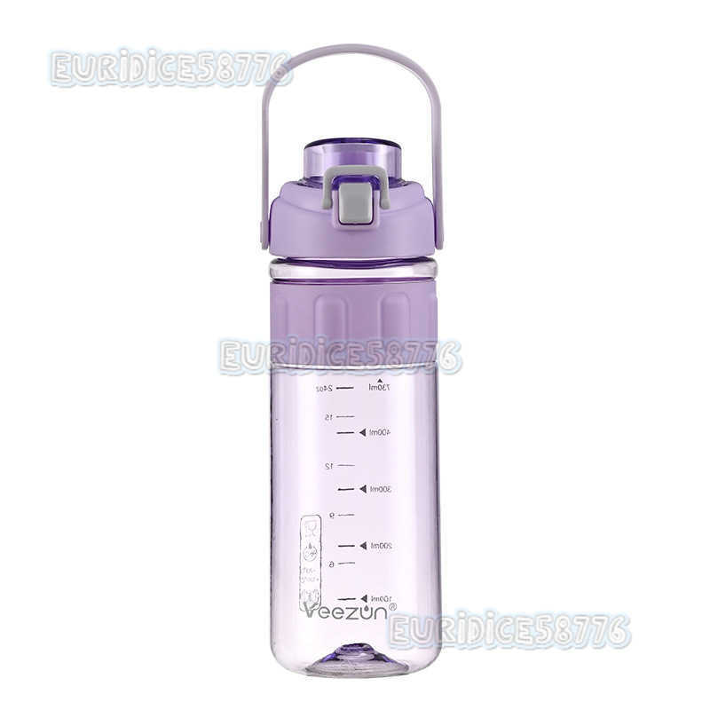 Sports Water Bottle for Adults Men and Women with Portable Handle Summer Outdoor Student Plastic Cup H250911
