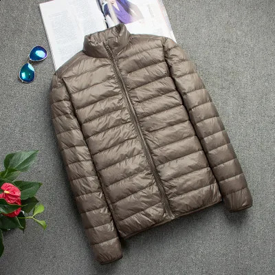 Winter Light cotton jacket Mens Fashion Hooded Short Large Ultrathin Lightweight Youth Slim Coat 250911