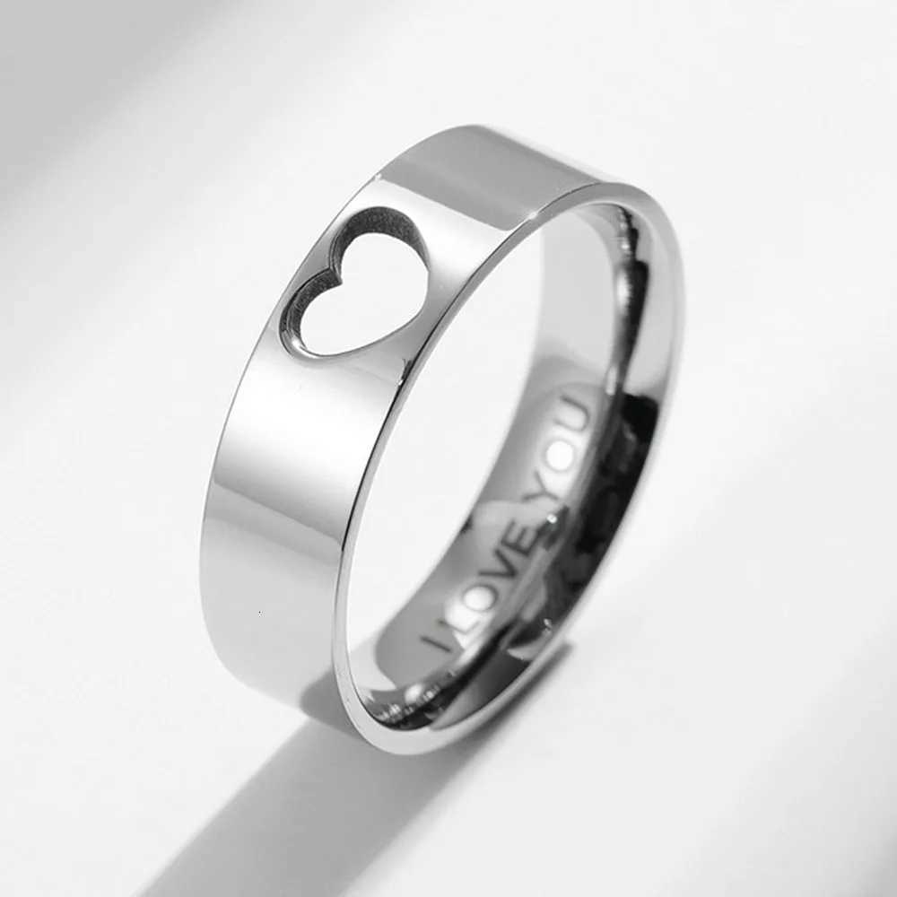 Japanese Simple Hollow Heartshaped Couple Ring Men And Women Proposal Engagement I LOVE YOU Rings W250911