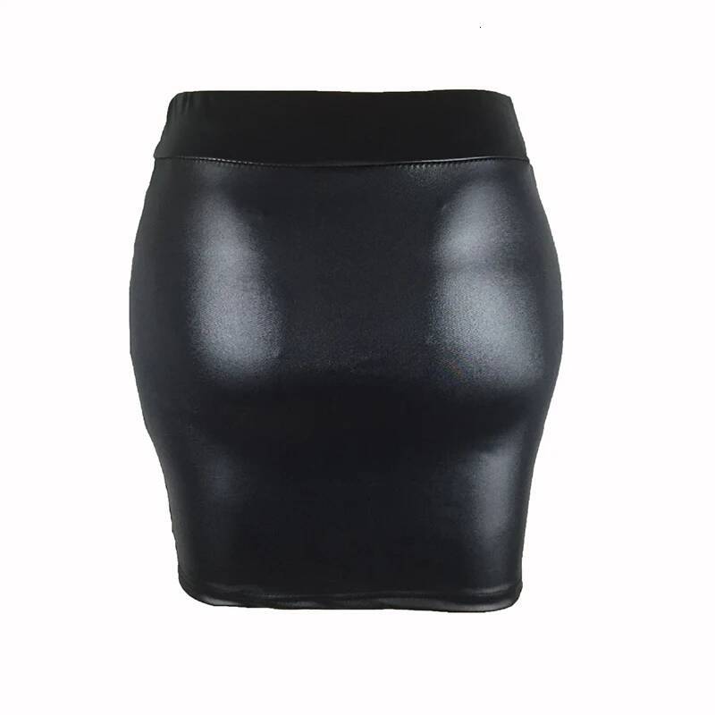 High-waist Tight Hip-hing Skirt, Sexy Imitation Leather Hottie Skirt dongdumaoyi
