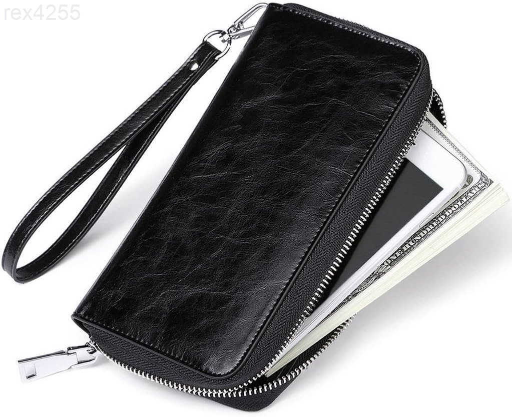 Womens RFID Blocking Leather Wallet Credit Card Holder Zipper Clutch PurseW250911