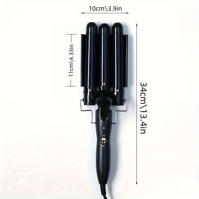 25Mm Three-Tube Egg Roll Curling Rod With Two Temperature Controls, Fast Heating Portable Curler For Wavy Hair