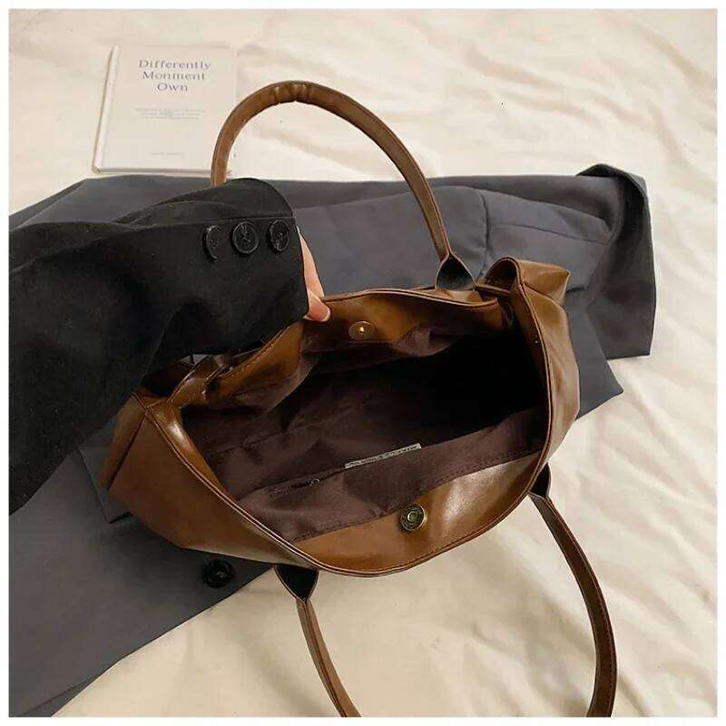 2025 New PU Leather Tote Slouchy Hobo Handbag Fashion Shoulder Large Top Handle Bag for Women Work Shopping Travel