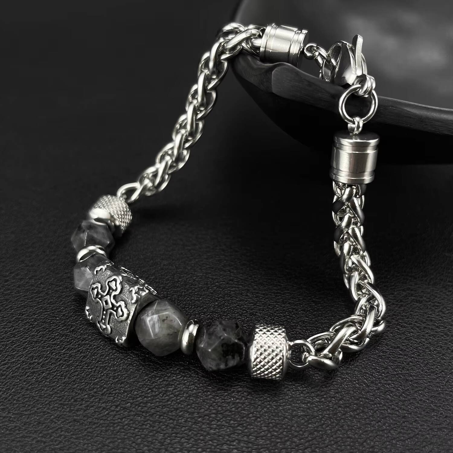 Stainless Steel Cross Splicing Chain Mens Personalized Simple Bracelet