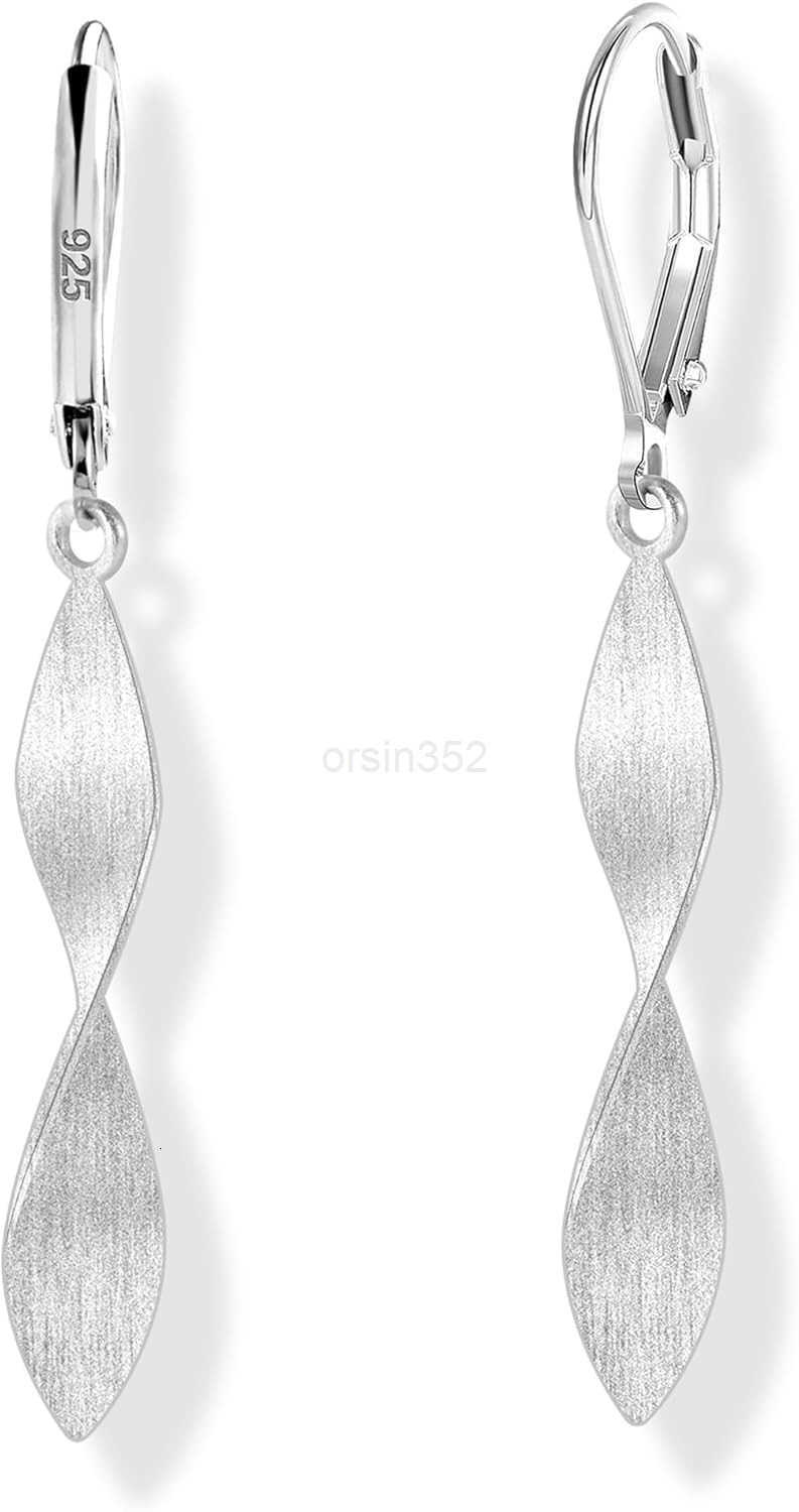 925 Sterling Silver Twisted Dangle Earrings for Women Hypoallergenic Handmade Earrings Spiral Leverback Drop Dangle Earrings Trendy for Women Jewelry 