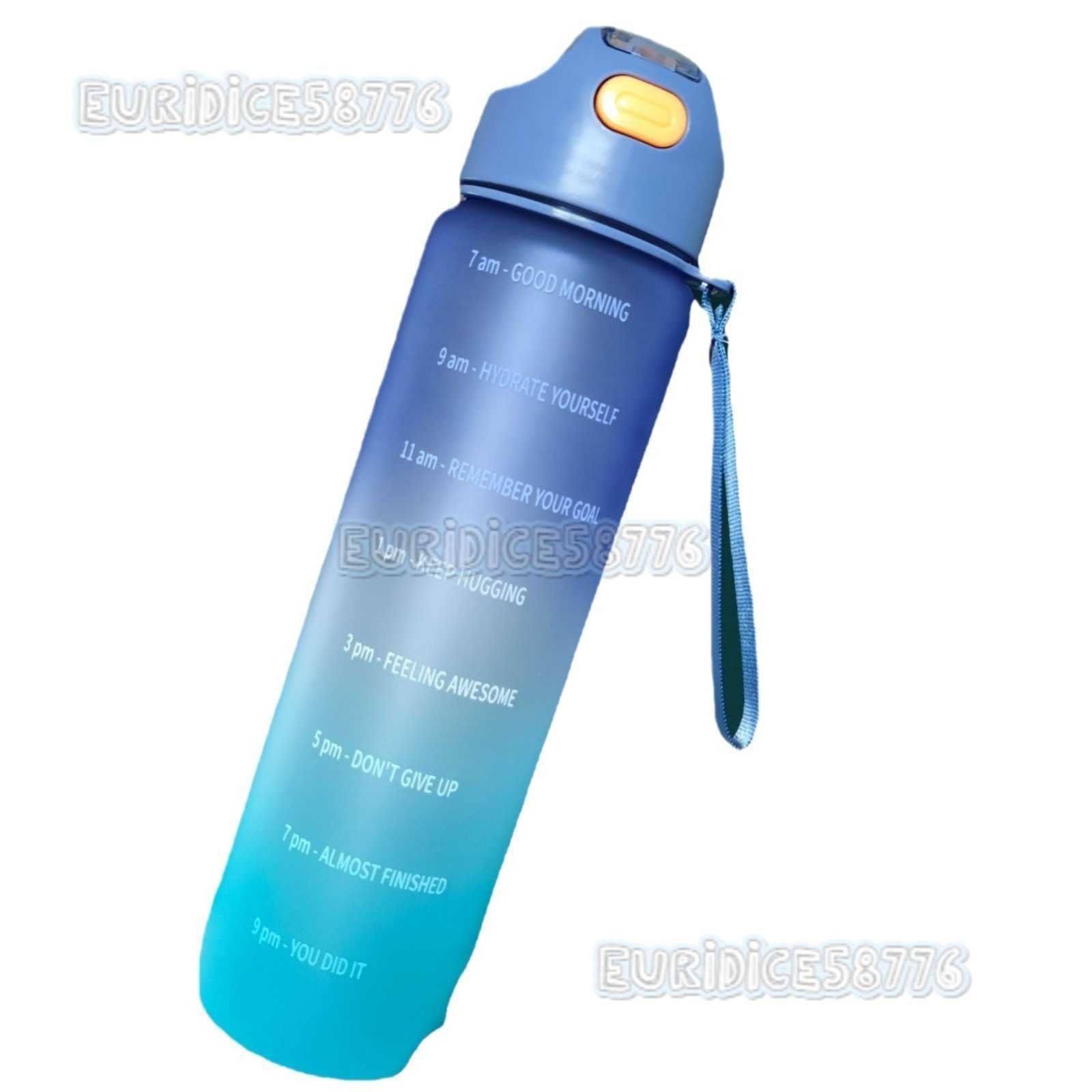New Simple Gradient Matte Spout Plastic Water Cup with Portable Strap for Adults Outdoor Sports Water Bottle H250911