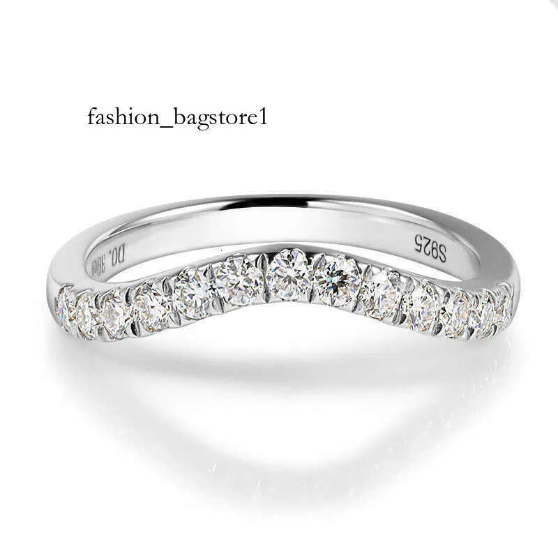 D color Moissanite for women simple all-in-one ins Wind index finger S sterling sier V-shaped dia ring H240706