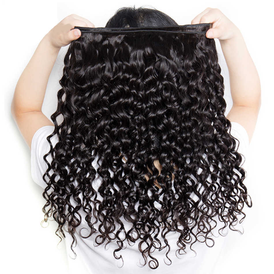 Tissage Peruvian Water Wave Bundles With Closure Curly 3 Bundles With Closure Long Wet And Wavy Human Hair Bundles With Closure S25526