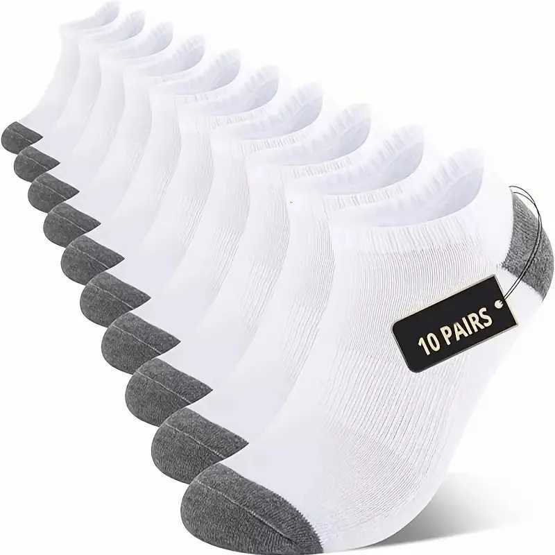 10 Pairs Neutral Solid Color Breathable Short Socks Summer Lightweight Odor Proof Sweat Absorbing Couple Sports Leisure Socks D250911