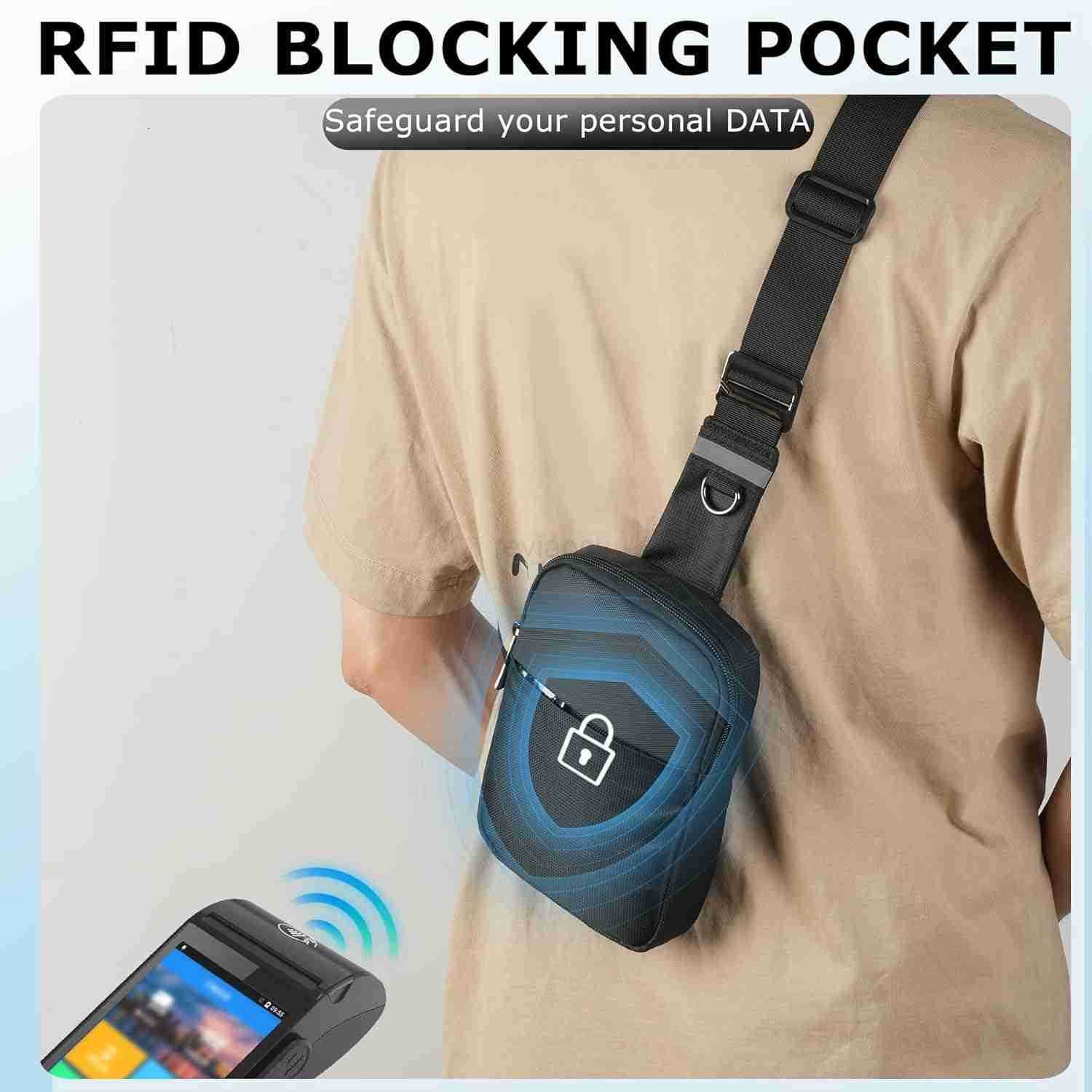 Mini Sling Bag for Women Men Crossbody Bags Chest Bag Dual Pocket RFID Cell Phone Purse Travel Running WalkingW250911