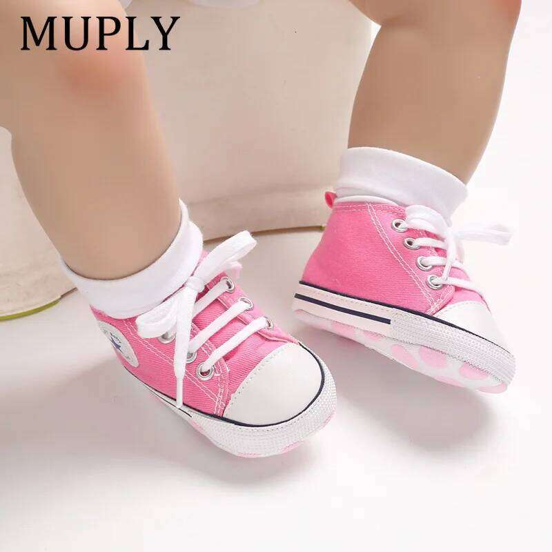 Print Star Sports Canvas Classic Sneakers Newborn Boys Girls First Walkers Infant Toddler Anti-slip Baby Shoes