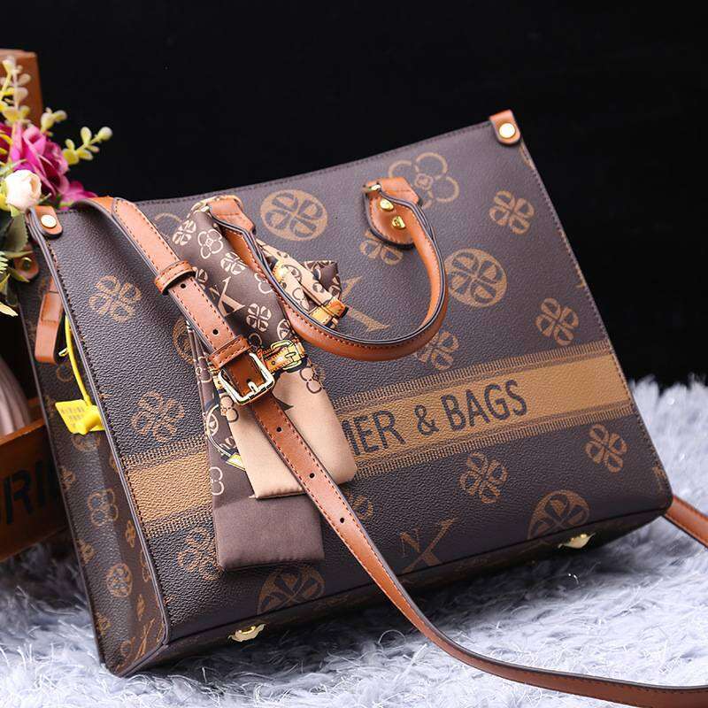 Designer Fashion Trend New Internet Celebrity Leather Women Tote File Large Capacity Senior Large Bag