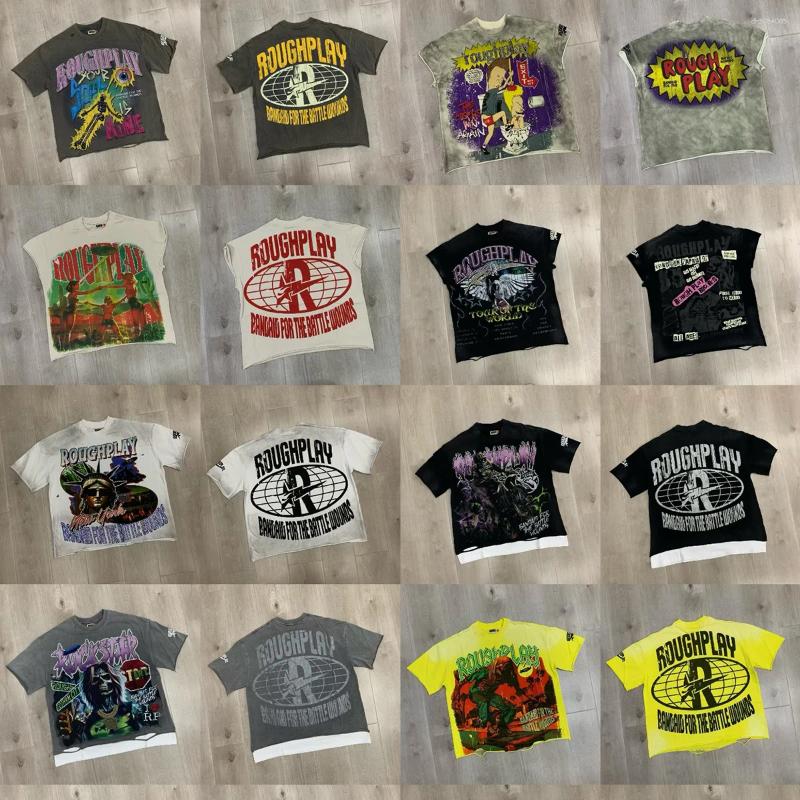 Men's T Shirts Streetwear Rhinestone Shinning Washed Vintage Short Sleeve Tshirts For Men Diamond Cotton Loose Crew Neck Top Tees Oversized