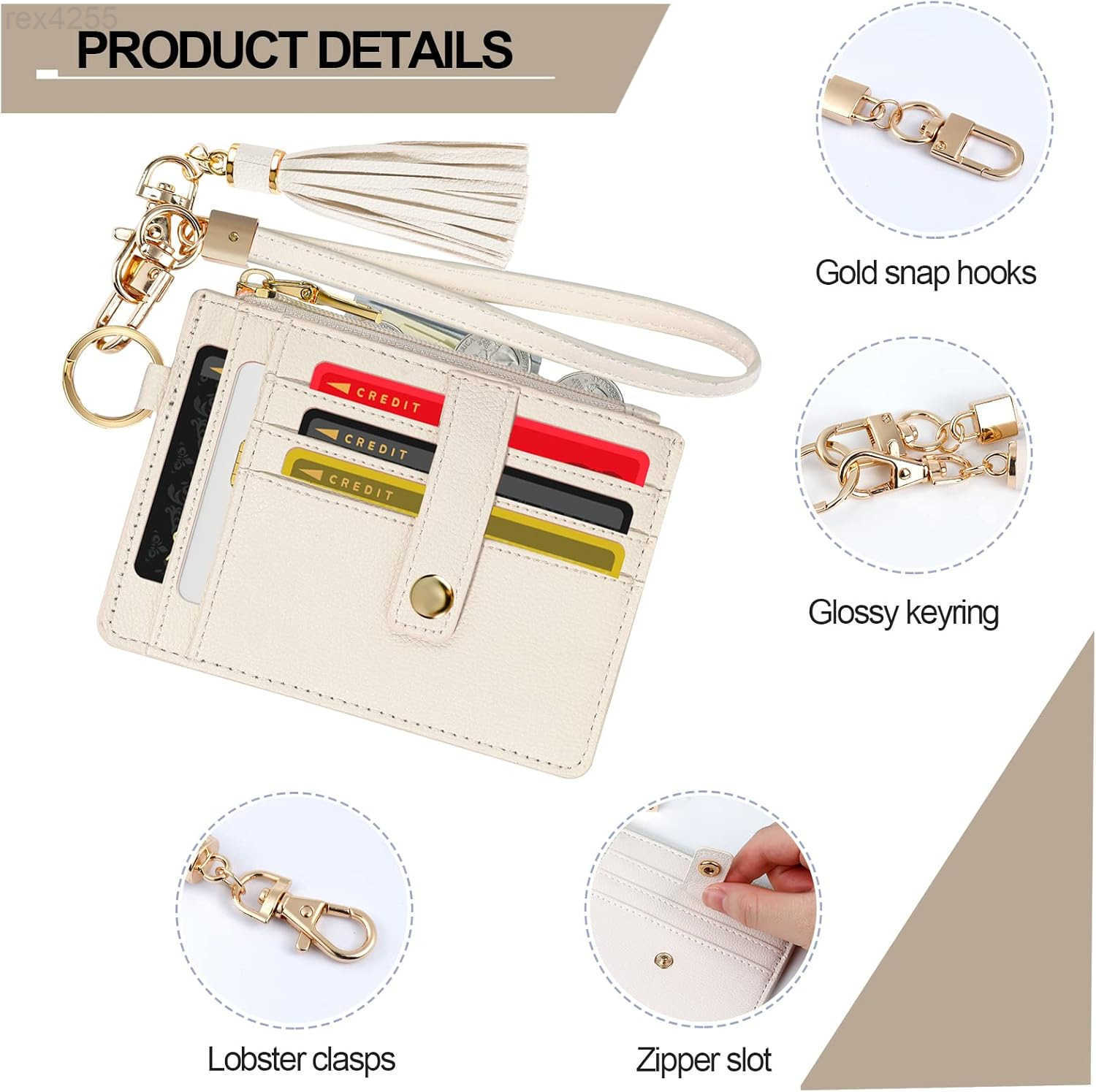 Wristlet Bracelet Keychain Wallet for Women 9 Slots Credit Card Holder Tassel Purse Silicone Key Ring with Gift BoxW250911