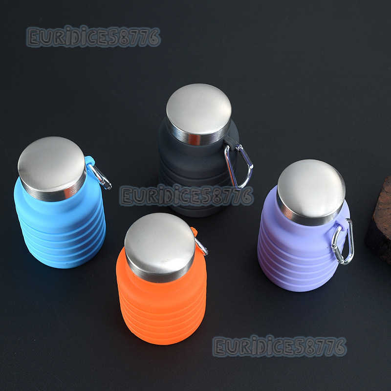 New Water Cup Outdoor Sports Water Bottle Cup with Carabiner 500ml Water Bottle H250911