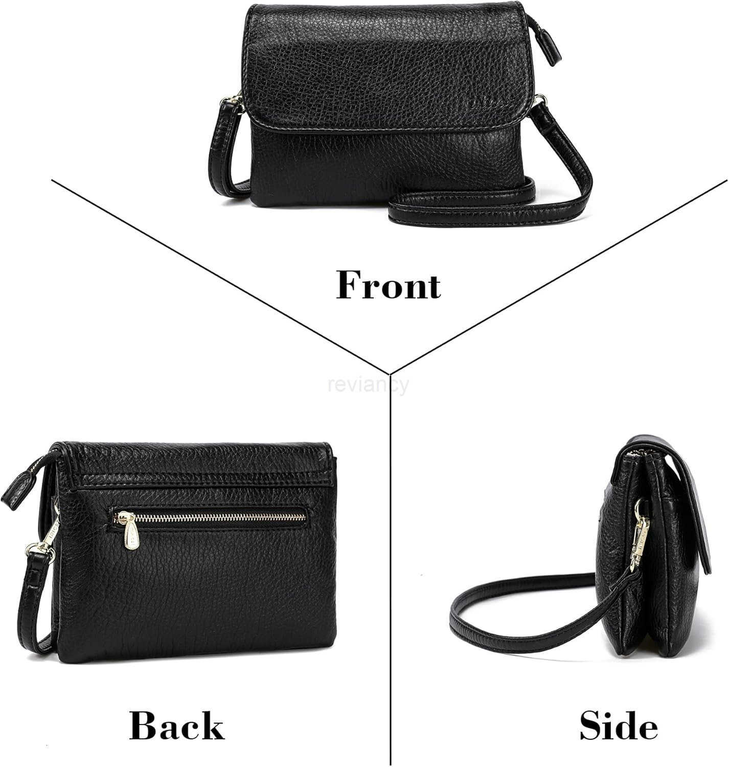 Soft Small Leather Crossbody Bags for Women RFID Blocking Travel Purses Handbags Cell Phone PurseW250911