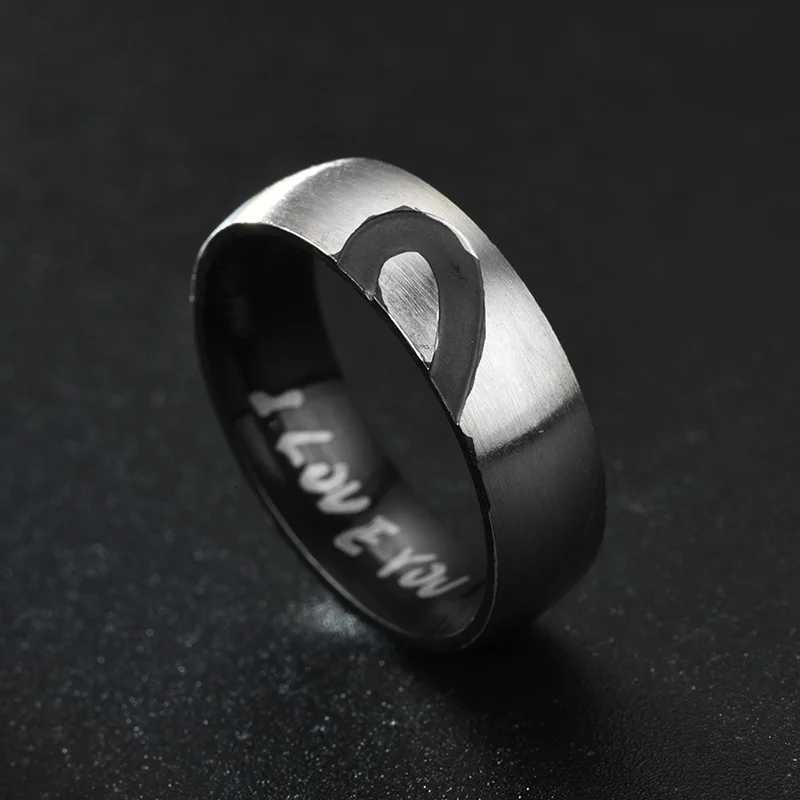Hot Selling Stainless Steel New Half Peach Heart Couple Rings For Women Men With Letters I LOVE YOU Jewelry Gifts Size 613 W250911