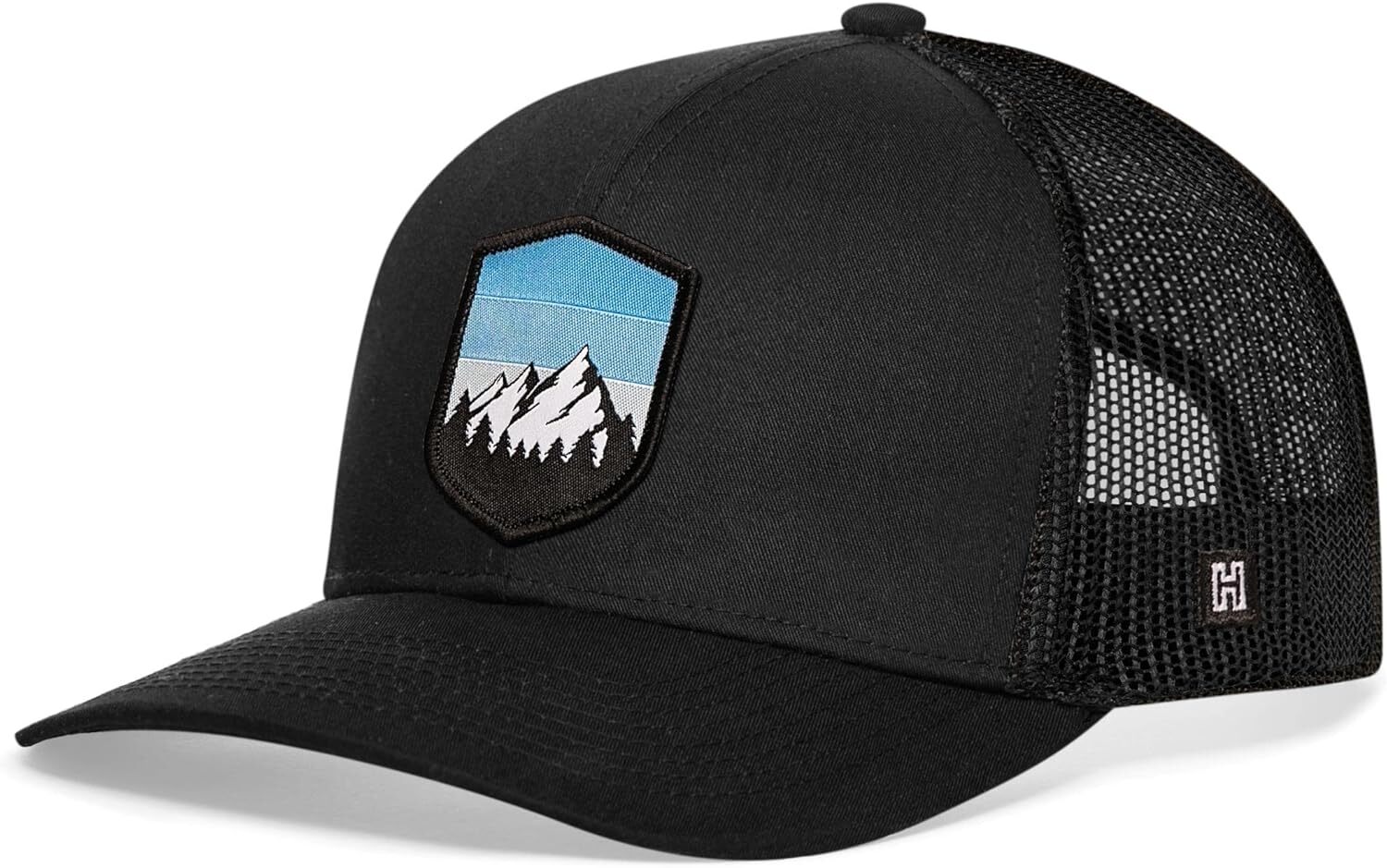 Camping Trucker Hat, Mountain Mesh Outdoor for Men & Women, Adjustable Snapback Baseball Cap, Golf Hat