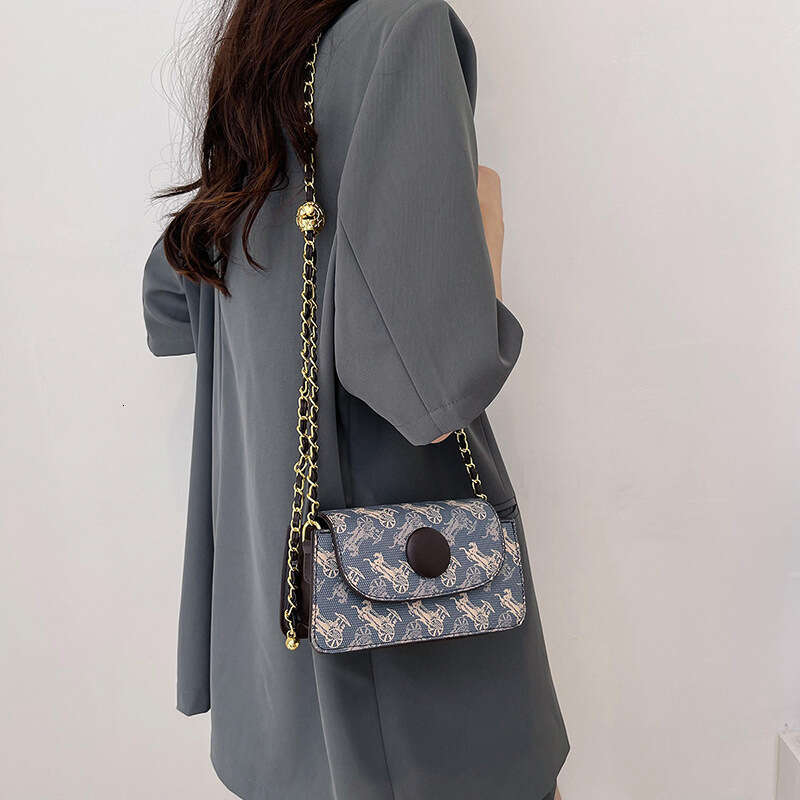 Designer Bag Vintage Elegant Shoulder Bags for Women Trendy Chain Women's Small Square Bag 2025 New Pattern Printed Phone Shoulder Crossbody Bag