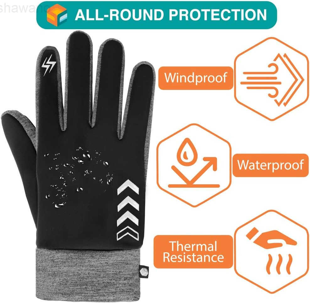 Winter Gloves for Men Women Touch Screen Thermal Gloves Fingertips Hand Warmer AntiGrip Anti Slip Cold and Wind Resistant Waterproof Mittens for Runni