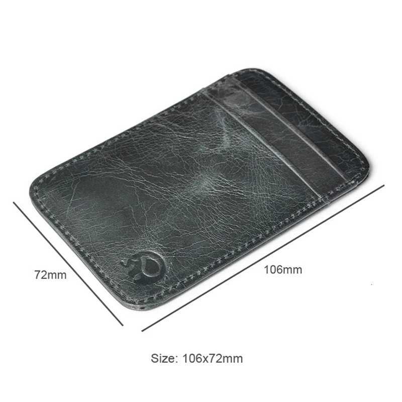 Fashion 100 Genuine Leather Thin Bank Credit Card Case Mini Card Wallet Men Bus Card Holder Cash Change Pack Business ID Pocket W250911