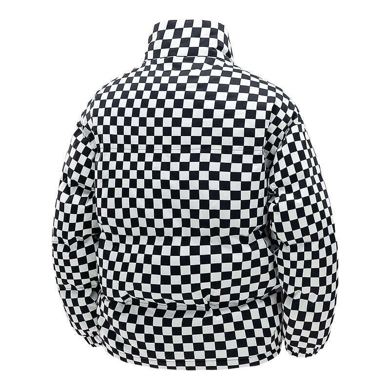 Square Unisex Winter New Loose Thickened Coat Couple Style Stand Collar Cotton Padded Jacket for Men