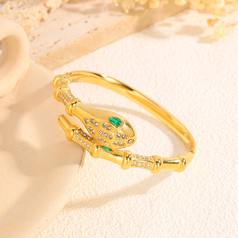 jewelry designer for women Narrow Single Circle Snake Bracelet Dia High Quality Gold Plated Bangle Christmas luxury Birthday Gift no fade