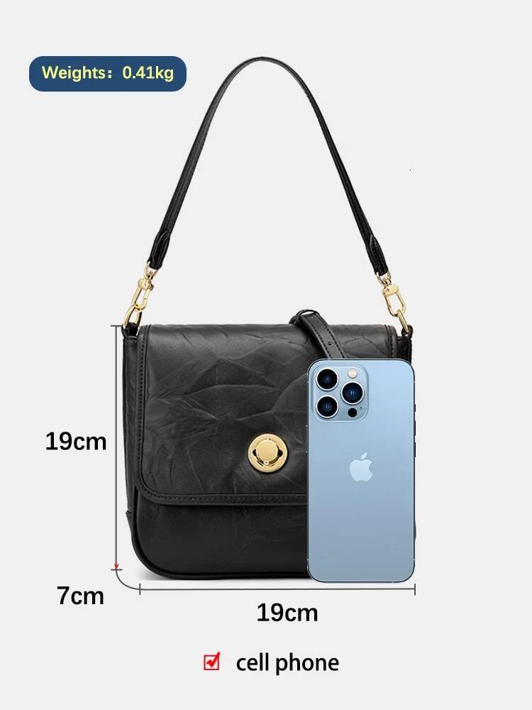 Zency Designer Underarm For Women's Advanced Pleated Black Beige Vintage Tote Crossbody Shoulder Bag Flap Gold Buckle