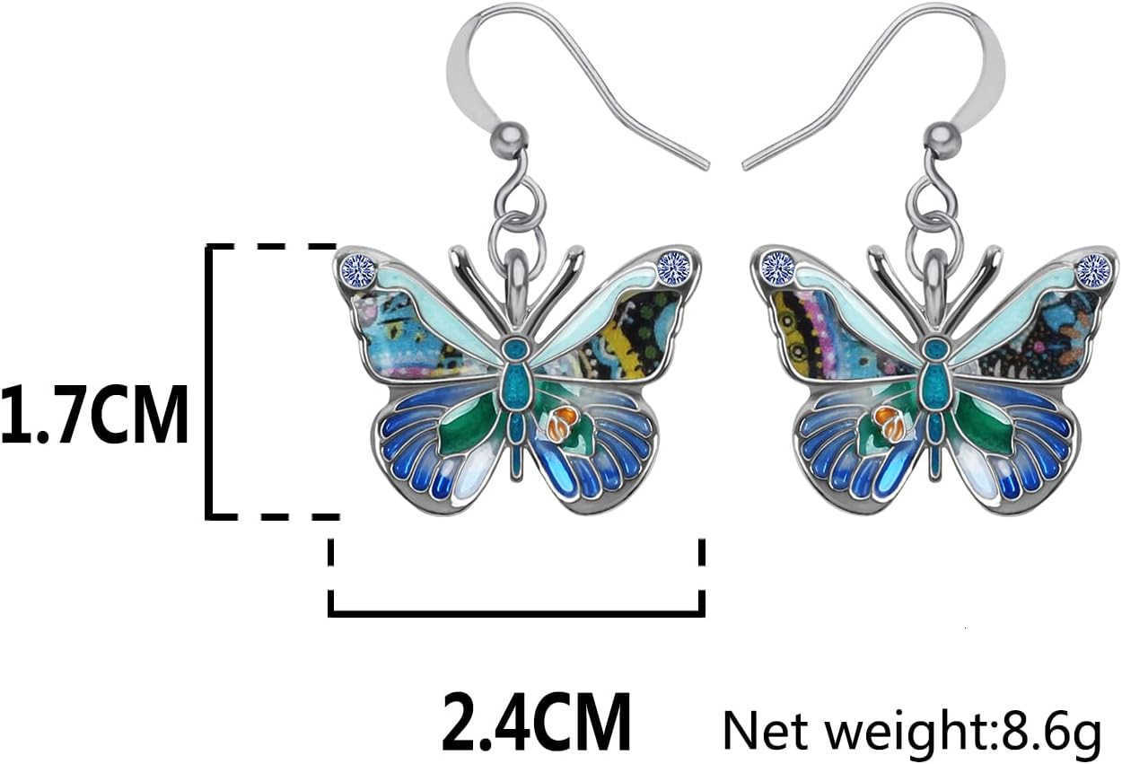 Enamel Sweet Butterfly Gifts for Women Earrings Dangle Jewelry Novelty Funny Charms AccessoriesW250911