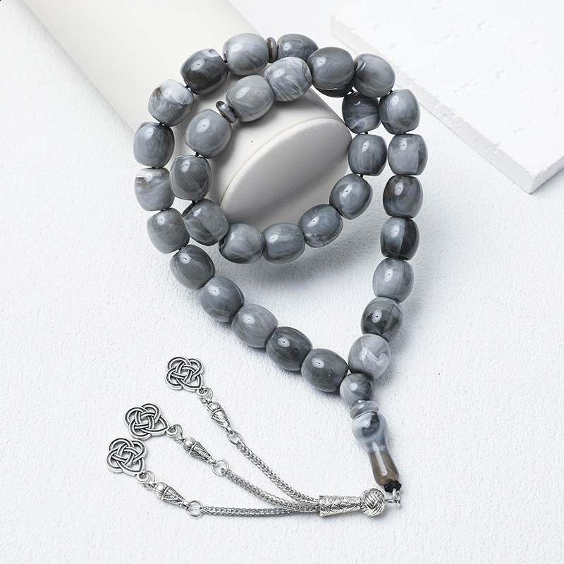 Natural Agate 33 Oval size 8*12 mm stone misbaha Mans prayer beads Rosary islamic subha tasbeeh 66 Tasbih Muslim 240410