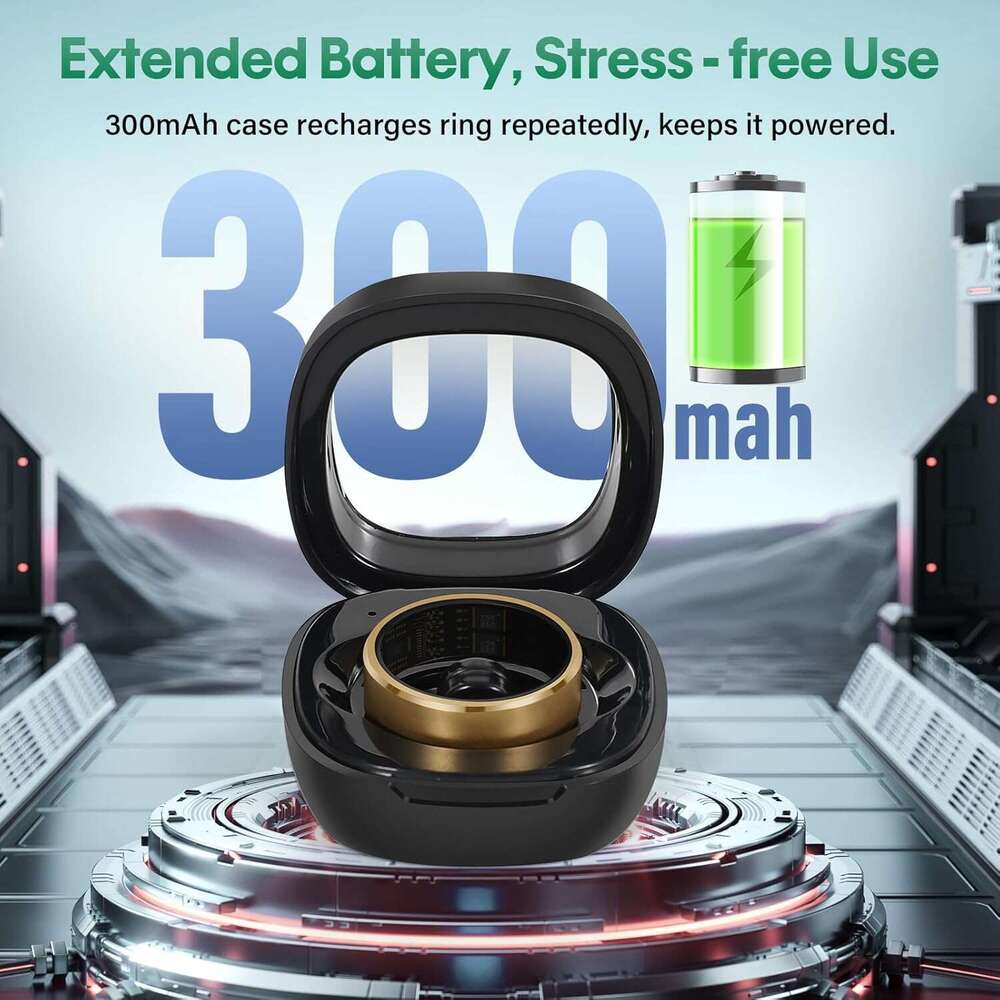 Smart Ring Health Fiess Tracker for Women Men Gold (8#)