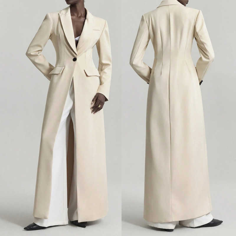 Autumn Winter Women Blazer Dress Slim Fit Long Evening Party Jacket Guest Wear Customized One Piece