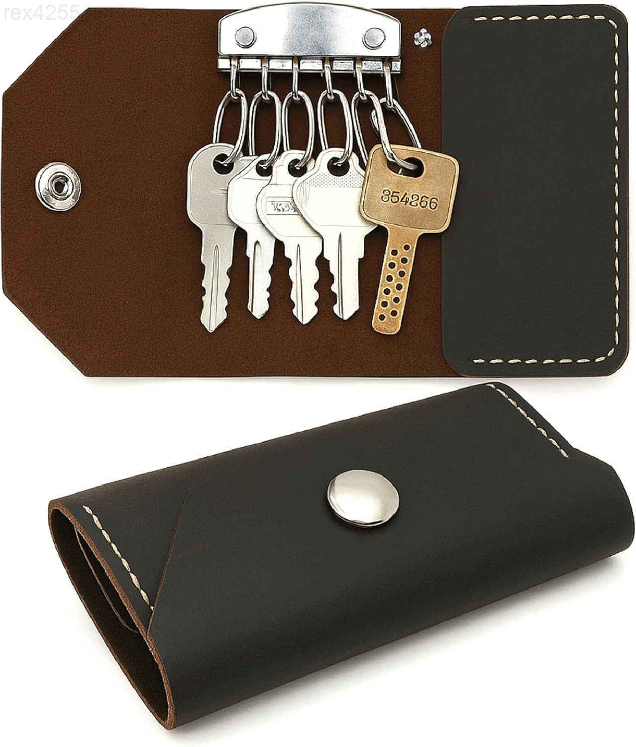 The Antiq Leather Keychain Wallet Waist Hanged Key Organiser Leather Key Holder Case Multiple Key Holder Key Fob Car Key Holder Gift for Men Women Bro