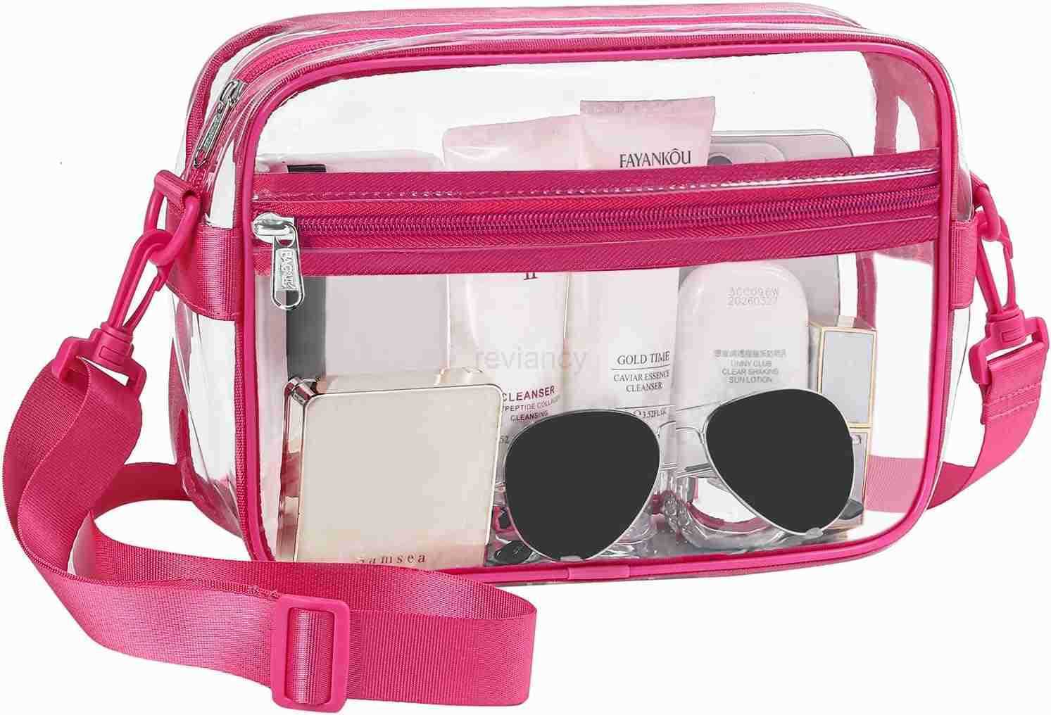 Clear Bag Stadium Approved Crossbody Shoulder Messenger Clear Purse with Adjustable StrapW250911