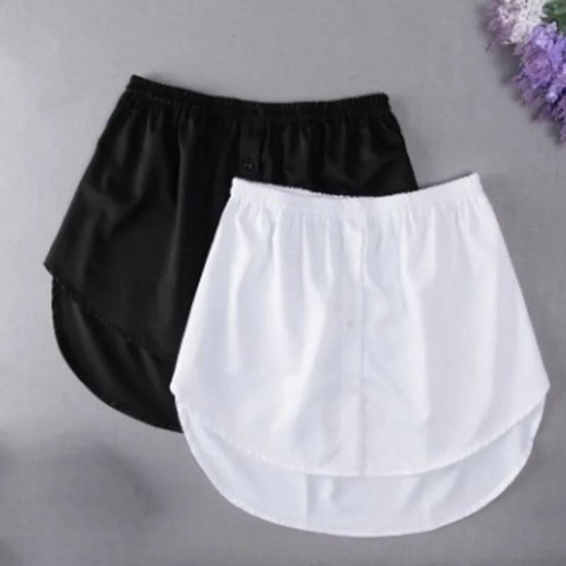Black Spring Women Hem Casual Korean Style Sweater Bottom Fake Shirt Buttock Skirt dongdumaoyi