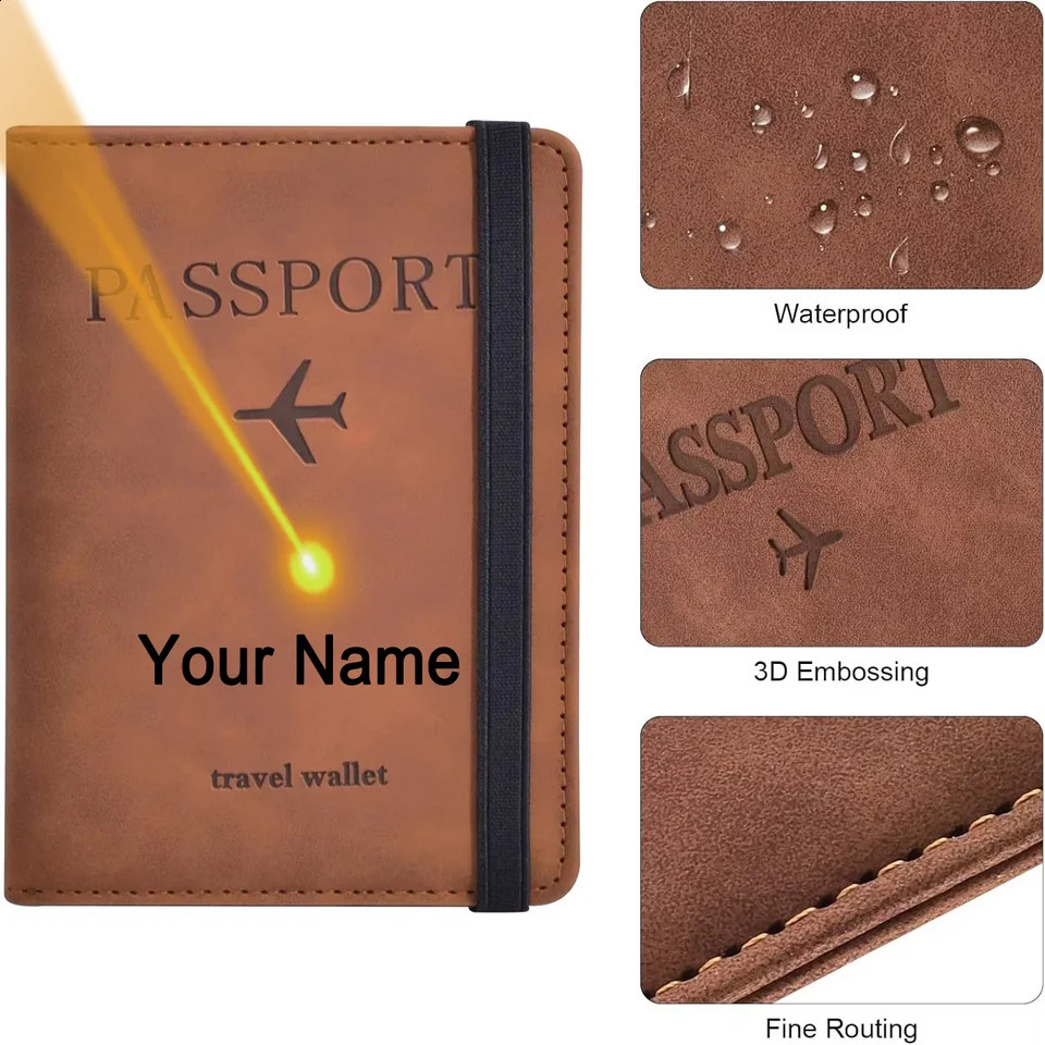 Custom Name Passport Holder Essentials Passport Wallet Cover Case for Travel Accessories WomenMen Passport Book Holders250906