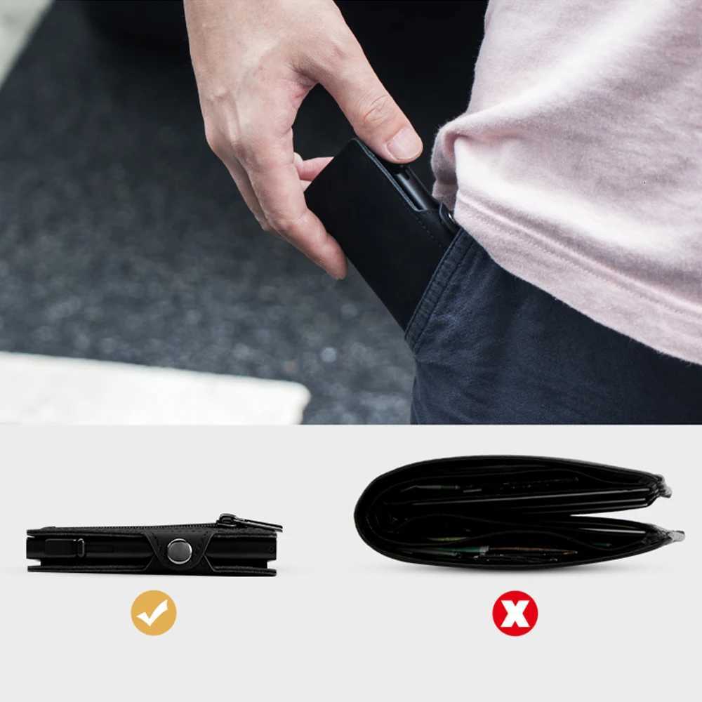 CASEKEY Pink Wallet Slim Minimalist Leather Pop UP Wallet Rfid Blocking Mini Aluminum Automatic Card Holder for Women Men W250911