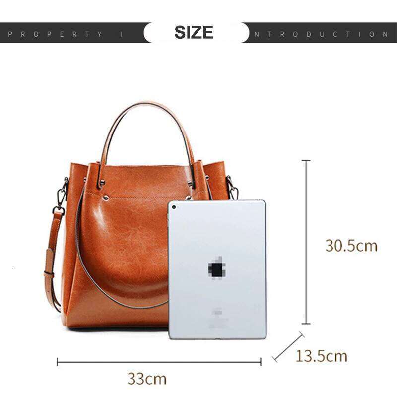 Cowhide Tote Bag Designer Vintage Women's Shoulder Bags Large Capacity High Quality Genuine Leather Female Handbag