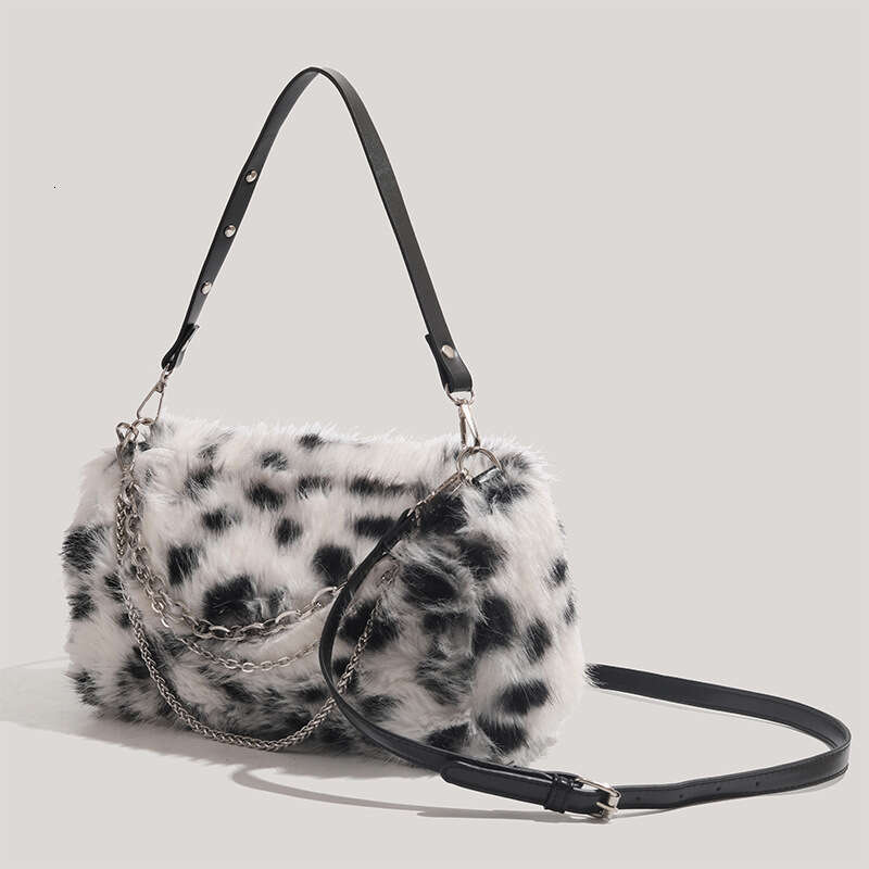 Fashion Leopard Print Underarm 2025 New High-end Chain Designer Bags Crossbody Bag Plush Single Shoulder Women