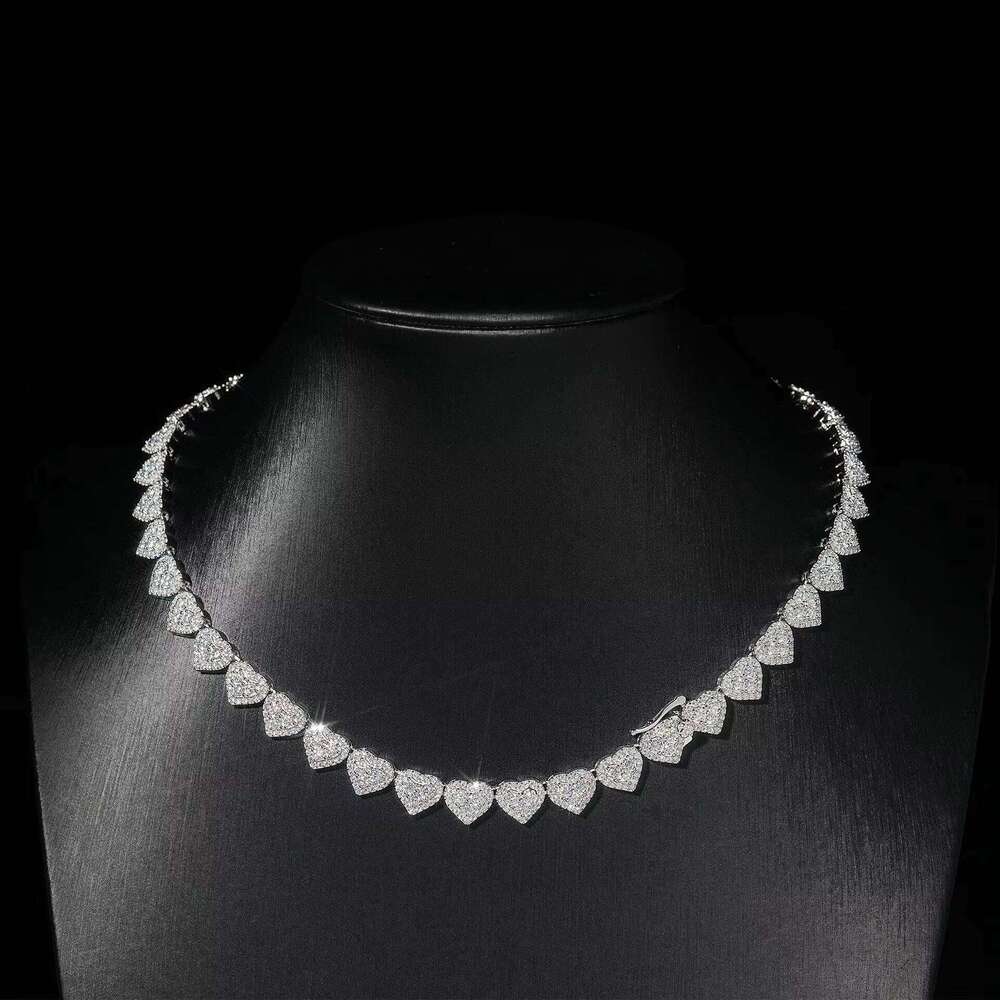 Sier Moissamite Bracelet 8mm Full of Cross-border Hip Hop Handpieces for Men and Women