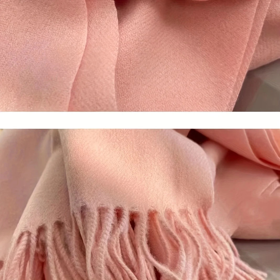 Winter Cashmere Solid Color Pashmina Tassel Scarf Cold Weather Scarves Wraps Women Girls Her Thicken Warm Shawl Wrap 250909