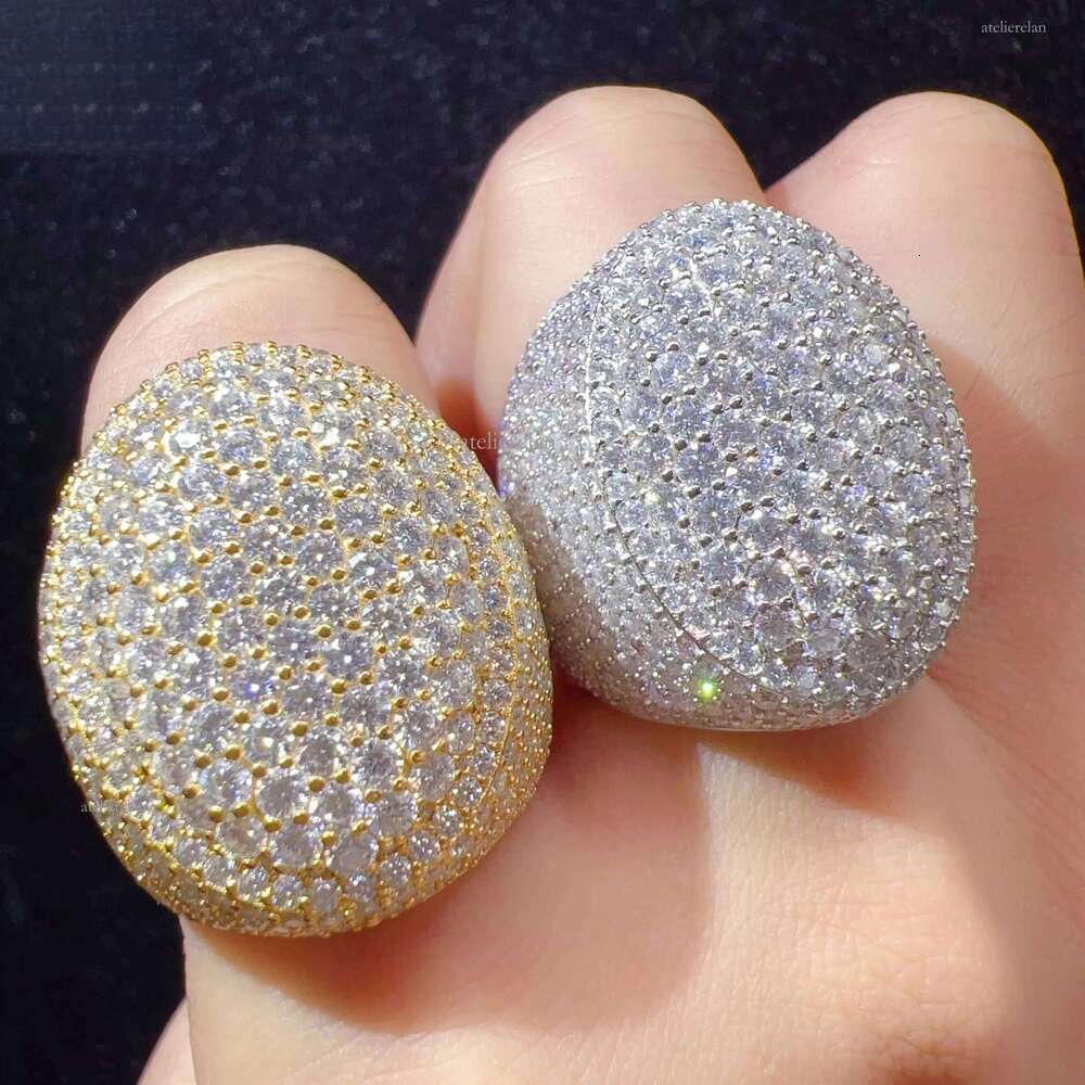 Ready to Ship Sterling Sier Custom Dia Hip Hop Iced Out VVS Moissanite Mens Ring